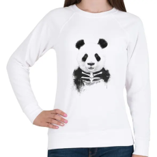 PRINTFASHION Zombie panda - Női pulóver - Fehér