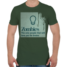 PRINTFASHION Zombies - Férfi póló - Katonazöld férfi póló