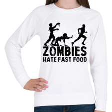 PRINTFASHION Zombies hate - Női pulóver - Fehér női pulóver, kardigán