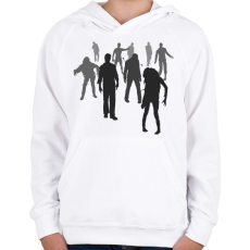 PRINTFASHION Zombik - Gyerek kapucnis pulóver - Fehér