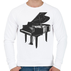 PRINTFASHION Zongora - Férfi pulóver - Fehér
