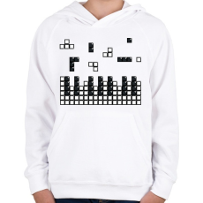 PRINTFASHION Zongora - Gyerek kapucnis pulóver - Fehér