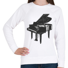 PRINTFASHION Zongora - Női pulóver - Fehér női pulóver, kardigán