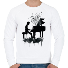 PRINTFASHION Zongorista - Férfi pulóver - Fehér