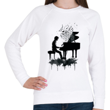 PRINTFASHION Zongorista - Női pulóver - Fehér női pulóver, kardigán