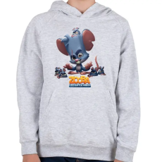 PRINTFASHION Zooba - Louie  - Gyerek kapucnis pulóver - Sport szürke