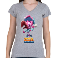 PRINTFASHION Zooba - Sleeper Milo  - Női V-nyakú póló - Sport szürke