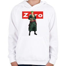 PRINTFASHION Zoro - Gyerek kapucnis pulóver - Fehér