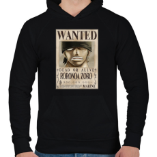PRINTFASHION zoro körözési plakát (elmosott) - Férfi kapucnis pulóver - Fekete