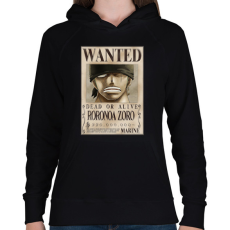 PRINTFASHION zoro körözési plakát (elmosott) - Női kapucnis pulóver - Fekete