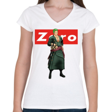 PRINTFASHION Zoro - Női V-nyakú póló - Fehér női póló