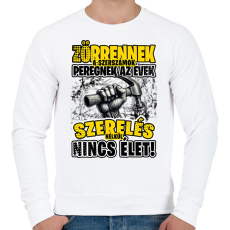 PRINTFASHION Zörrennek a szerszámok, peregnek az évek. Szerelés nélkül nincs élet! - Férfi pulóver - Fehér