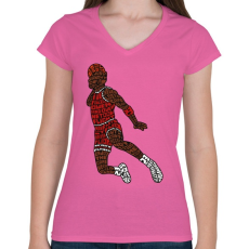 PRINTFASHION Zsákolás - Női V-nyakú póló - Rózsaszín