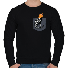 PRINTFASHION ZSEB-Cica röntgen - Férfi pulóver - Fekete férfi pulóver, kardigán