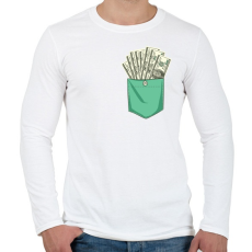 PRINTFASHION ZSEB-Dollár - Férfi hosszú ujjú póló - Fehér