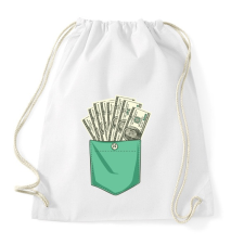 PRINTFASHION ZSEB-Dollár - Sportzsák, Tornazsák - Fehér tornazsák