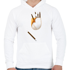 PRINTFASHION Zseb ecsettel - Férfi kapucnis pulóver - Fehér női pulóver, kardigán