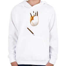 PRINTFASHION Zseb ecsettel - Gyerek kapucnis pulóver - Fehér gyerek pulóver, kardigán