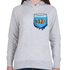 PRINTFASHION Zseb hal - Női kapucnis pulóver - Sport szürke