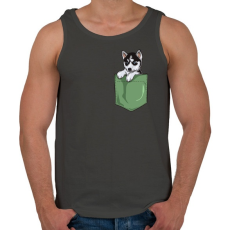 PRINTFASHION ZSEB-Husky - Férfi atléta - Sötétszürke