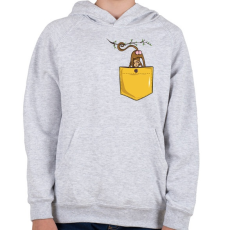 PRINTFASHION ZSEB-Majom fenék - Gyerek kapucnis pulóver - Sport szürke