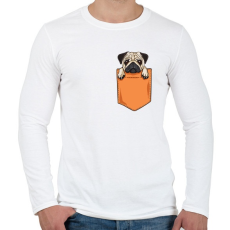PRINTFASHION ZSEB-Mopsz - Férfi hosszú ujjú póló - Fehér
