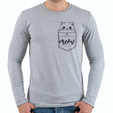 PRINTFASHION Zsebcica - Férfi hosszú ujjú póló - Sport szürke