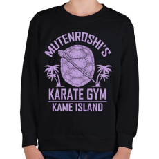 PRINTFASHION Zseniális teknős karate suli - Gyerek pulóver - Fekete
