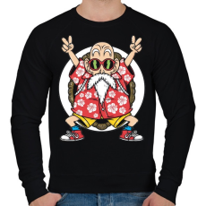 PRINTFASHION Zseniális teknős - Férfi pulóver - Fekete