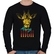 PRINTFASHION Zsiráf - Always High - Férfi pulóver - Fekete