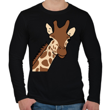 PRINTFASHION zsiráf - Férfi hosszú ujjú póló - Fekete férfi póló