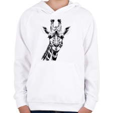 PRINTFASHION Zsiráf - Gyerek kapucnis pulóver - Fehér gyerek pulóver, kardigán