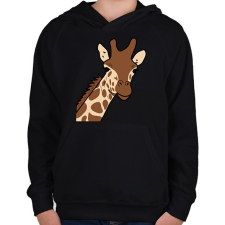 PRINTFASHION zsiráf - Gyerek kapucnis pulóver - Fekete gyerek pulóver, kardigán