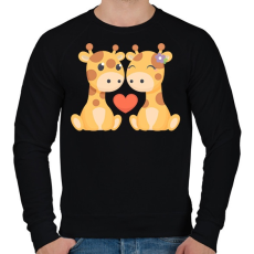 PRINTFASHION Zsiráf love - Férfi pulóver - Fekete
