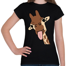 PRINTFASHION Zsiráf - Női póló - Fekete