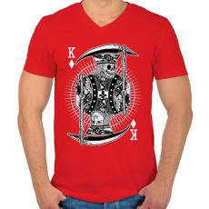 PRINTFASHION Zsugakirály - Férfi V-nyakú póló - Piros