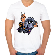 PRINTFASHION Zúzó - Férfi V-nyakú póló - Fehér férfi póló