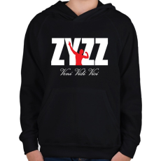 PRINTFASHION Zyzz - Veni Vidi Vici 2 - Fehér - Gyerek kapucnis pulóver - Fekete