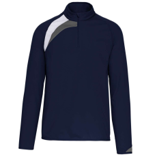 PROACT 1/4 cipzáras unisex tréning felső PA328, Sporty Navy/White/Storm Grey-XL