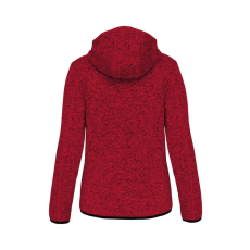 PROACT cipzáras kapucnis vastag Női pulóver bolyhos belsővel PA366, Red Melange-3XL