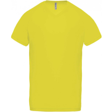 PROACT Férfi póló Proact PA476 Men’S v-neck Short Sleeve Sports T-Shirt -3XL, Fluorescent Yellow