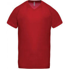 PROACT Férfi póló Proact PA476 Men’S v-neck Short Sleeve Sports T-Shirt -XL, Red