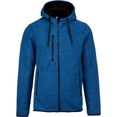 PROACT kapucnis cipzáras vastag férfi pulóver bolyhos belsővel PA365, Light Royal Blue Mélange-4XL