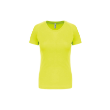 PROACT Női környakas raglános rövid ujjú sportpóló PA439, Fluorescent Yellow-L női póló