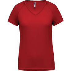 PROACT Női póló Proact PA477 Ladies’ v-neck Short Sleeve Sports T-Shirt -XS, Red