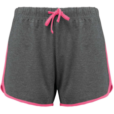 PROACT Női sport rövidnadrág PA1021, Grey Heather/Fluorescent Pink-2XL női rövidnadrág