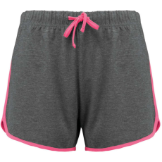 PROACT Női sport rövidnadrág PA1021, Grey Heather/Fluorescent Pink-S