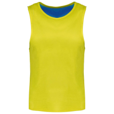 PROACT PA048 két rétgű, eltérő színű gyerek ujjatlan kifordítható sportpóló Proact, Fluorescent Yellow/Sporty Royal Blue-10/14