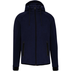 PROACT PA358 kapucnis cipzáras vastag sztreccs férfi pulóver Proact, French Navy Heather-2XL