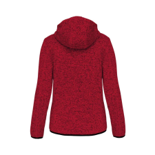 PROACT PA366 cipzáras kapucnis vastag Női pulóver bolyhos belsővel Proact, Red Melange-S női pulóver, kardigán